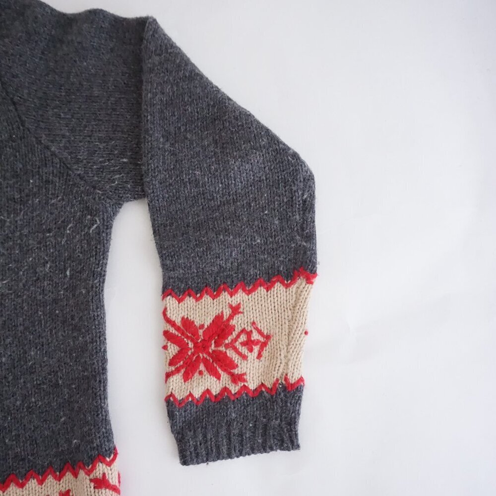 Vintage Sonoma Charcoal Nordic Zip Cardigan Cabincore Grandmacore L - Picture 4 of 8